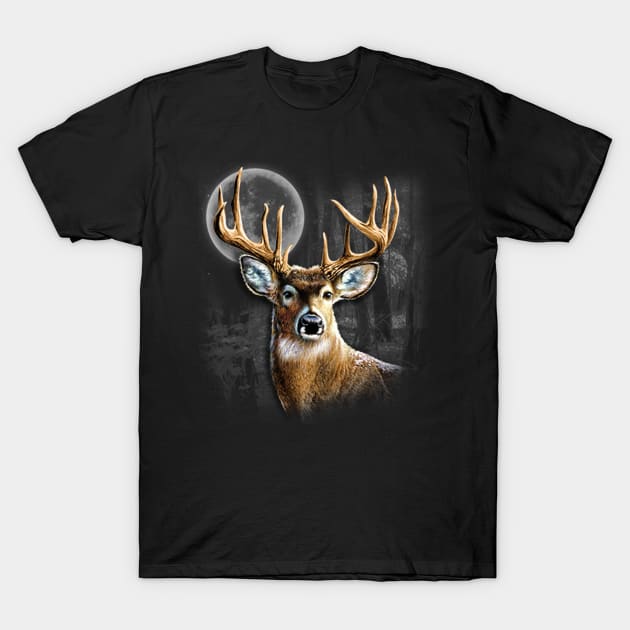 Midnight Deer T-Shirt by KA Creative Design